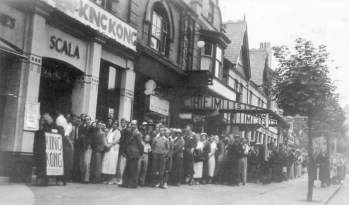The monster movie "King Kong" had its North Wales premier at the Scala in 1933 with queues extending halfway up the High Street.